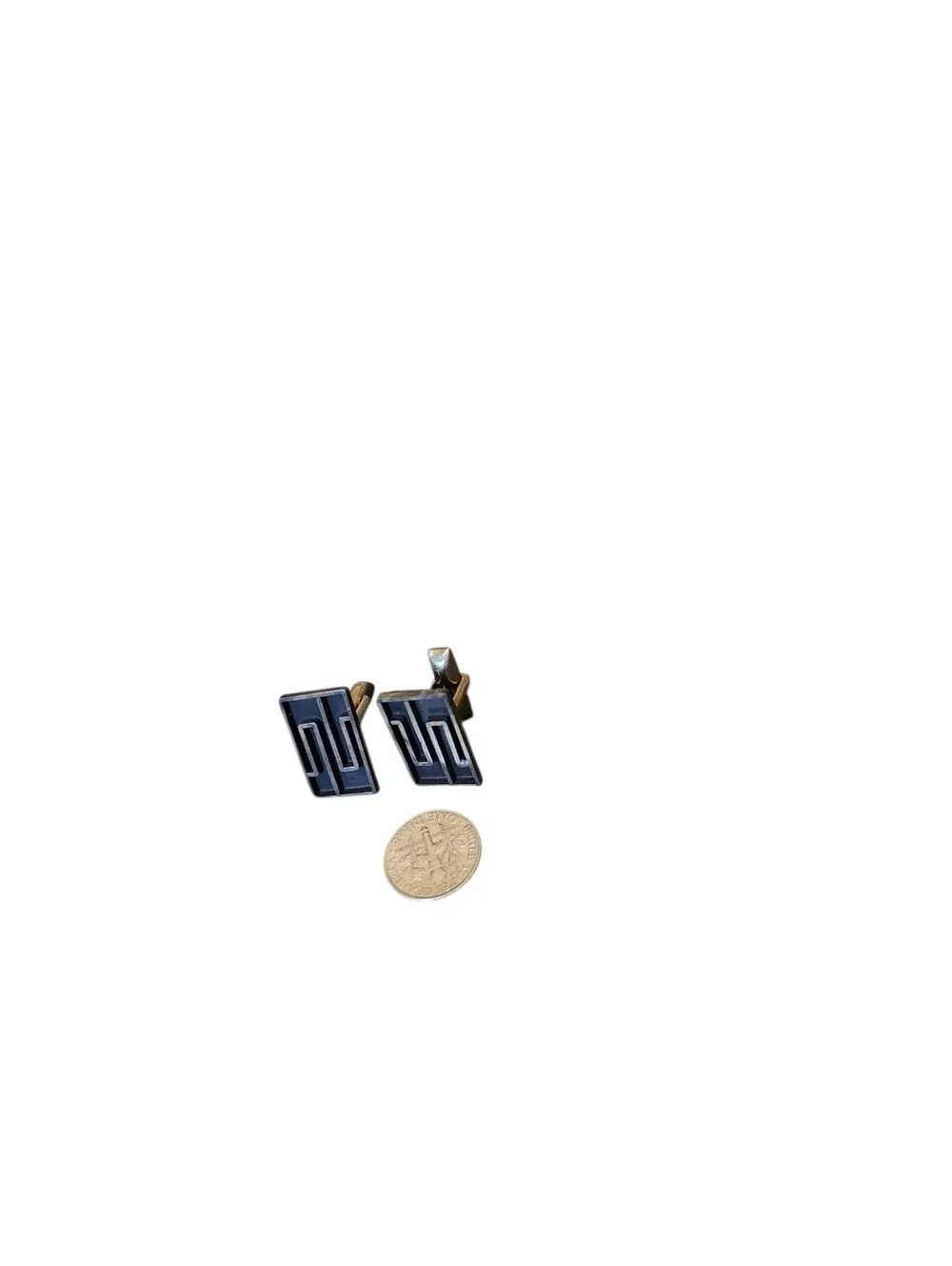Vintage MCM Sterling Silver 925 Modernist Cufflinks Signed Taxco Mexico Alpaca